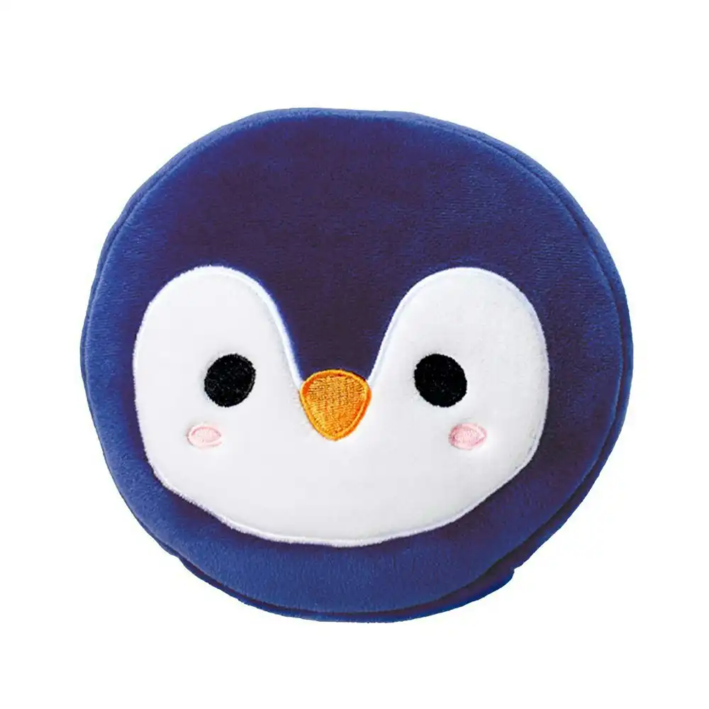 Relaxeazzz 15cm Penguin Travel Pillow w/ Eye Mask 6y+ Kids/Adults Cushion Plush