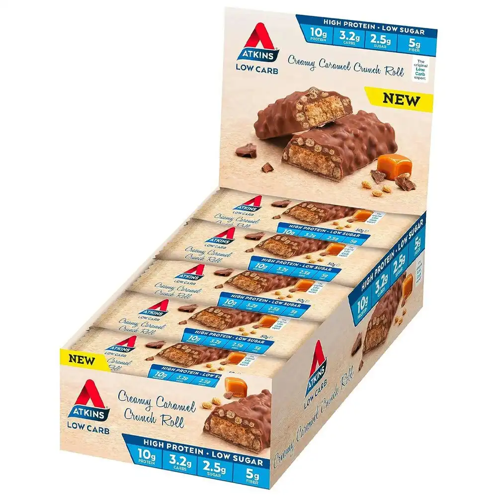 15pc Atkins 50g Advantage Protein Snack Bar Creamy Caramel Crunch Roll