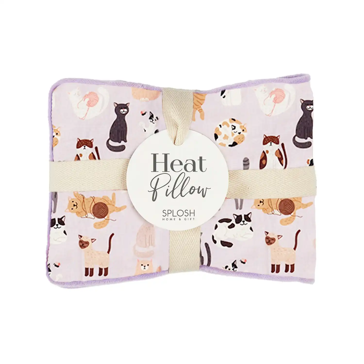 Splosh Wellness Cats Heat Pillow Hot/Cold Velvet Pack Rectangle Pad 40x15cm