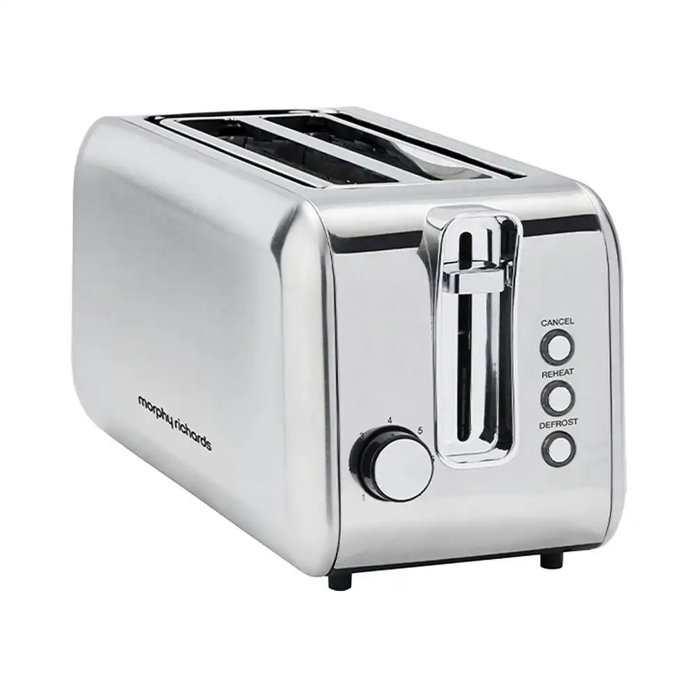 Morphy Richards Electric Slim Kitchen Equip 4 Slice Long Slot Toaster 1450W