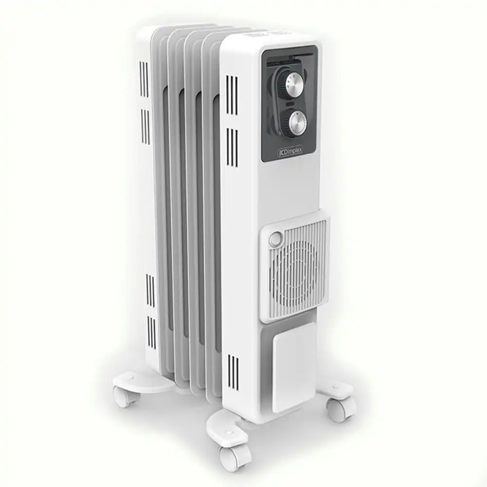 Dimplex 1500W Oil Portable Column Heater/Heating w/Turbo Fan/Thermostat WHT