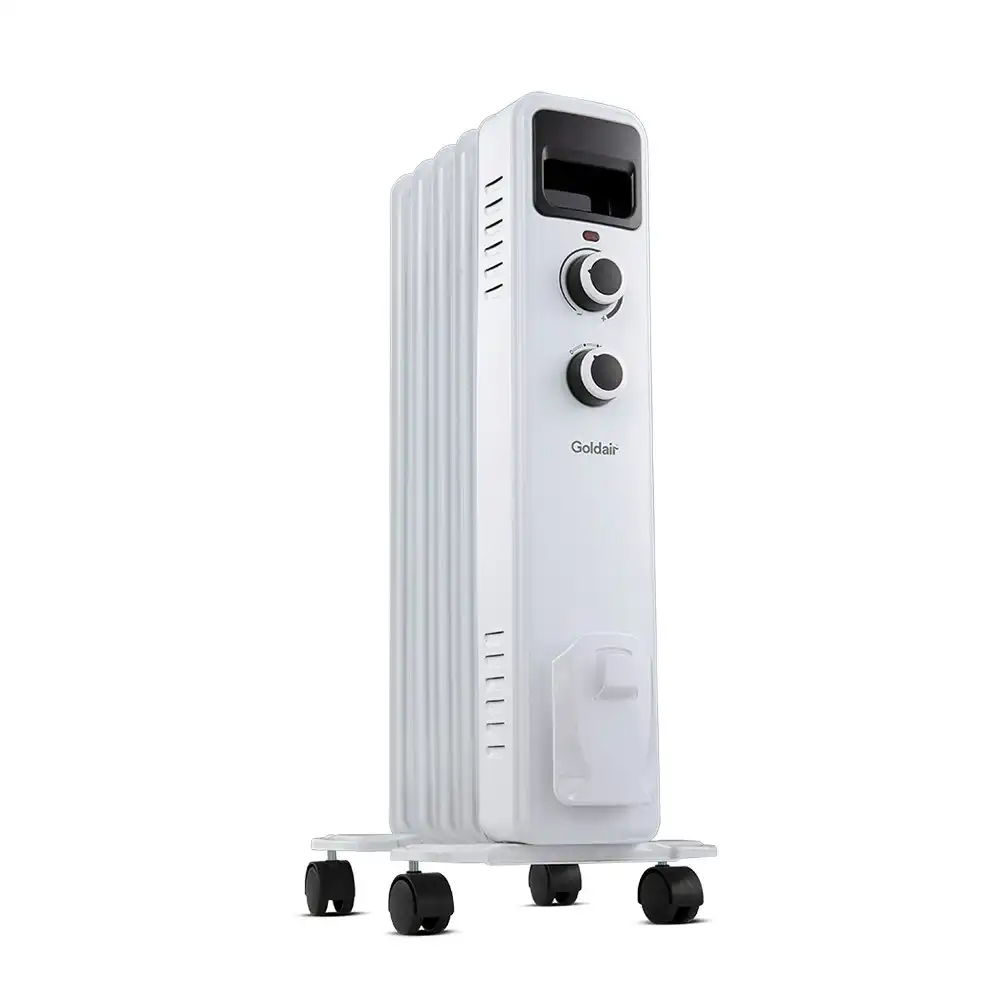 Goldair 5 Fin 60cm Oil Column Heater 1000W White Home/Indoor Portable Heating