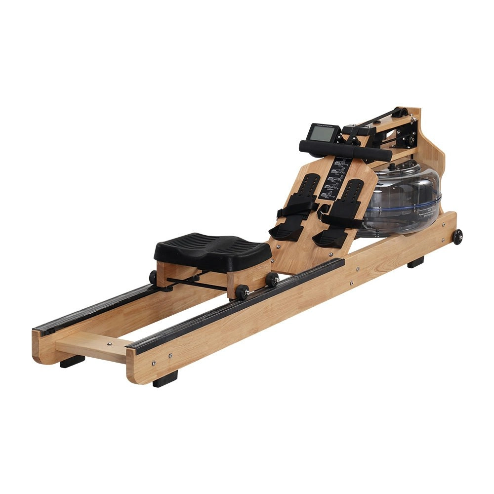 JMQ Fitness MN-S05 Solid Oak Wood Water Resistance Rower Home Gym Train Equipment Machine - Oak