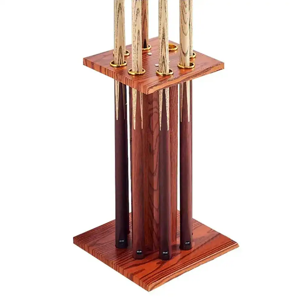 MACE Durable Billiard Cue Rack Pool Cue Stand With 8 Holes - Walnut