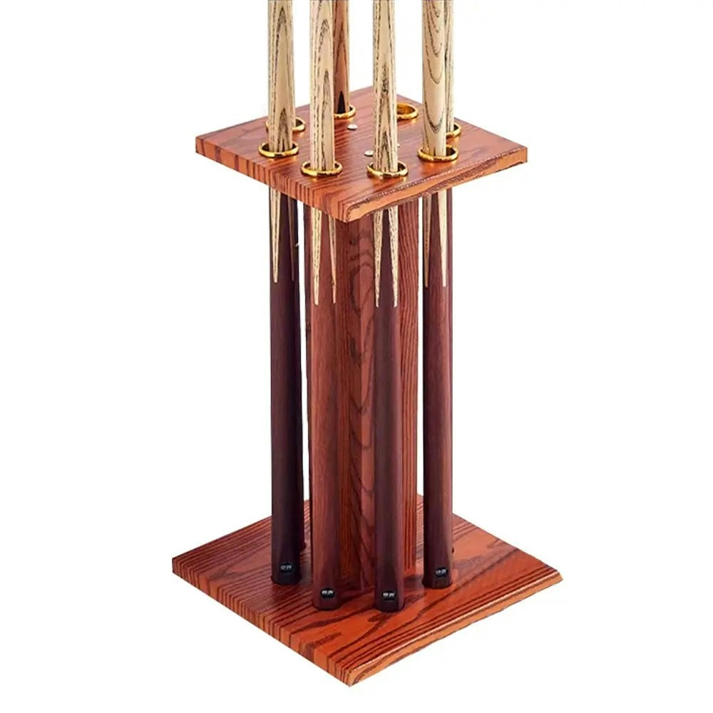 MACE Durable Billiard Cue Rack Pool Cue Stand With 8 Holes - Walnut