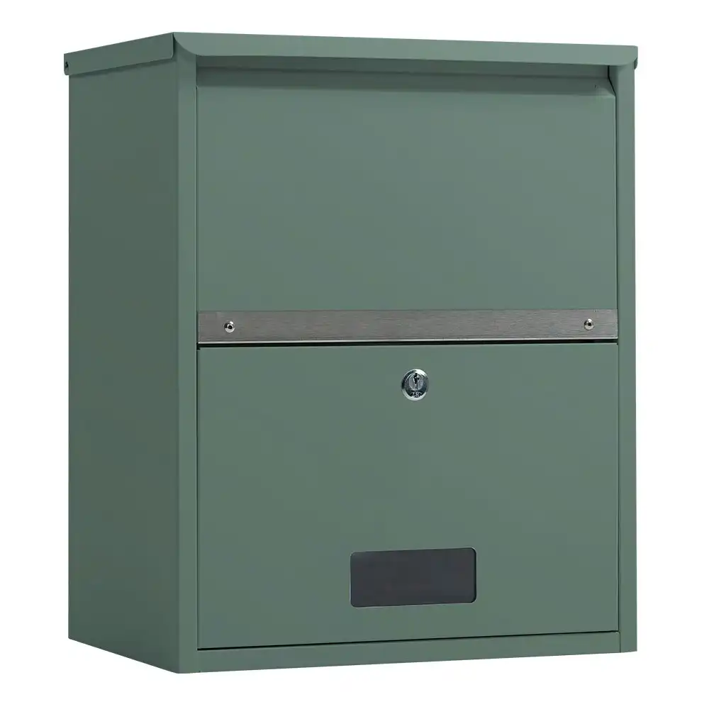 Fortia Wall Mounted Parcel Post Box Letterbox, Cottage Green