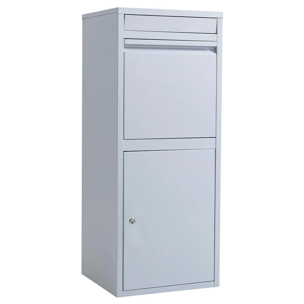 Fortia Freestanding Parcel Post Box Letterbox, Letter Slot, Light Grey