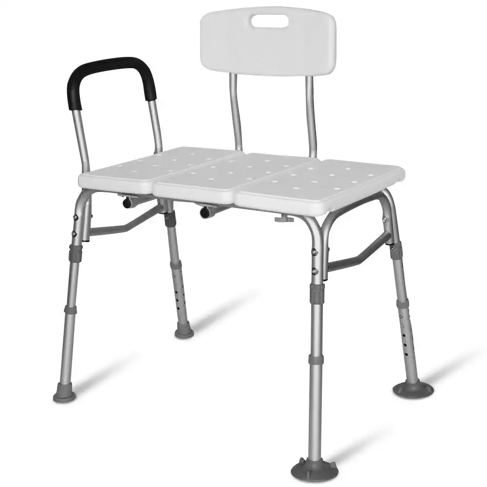 Equipmed Bath Transfer Bench Chair, Bathtubs or Shower, 125kg Capacity, for Seniors Elderly, White