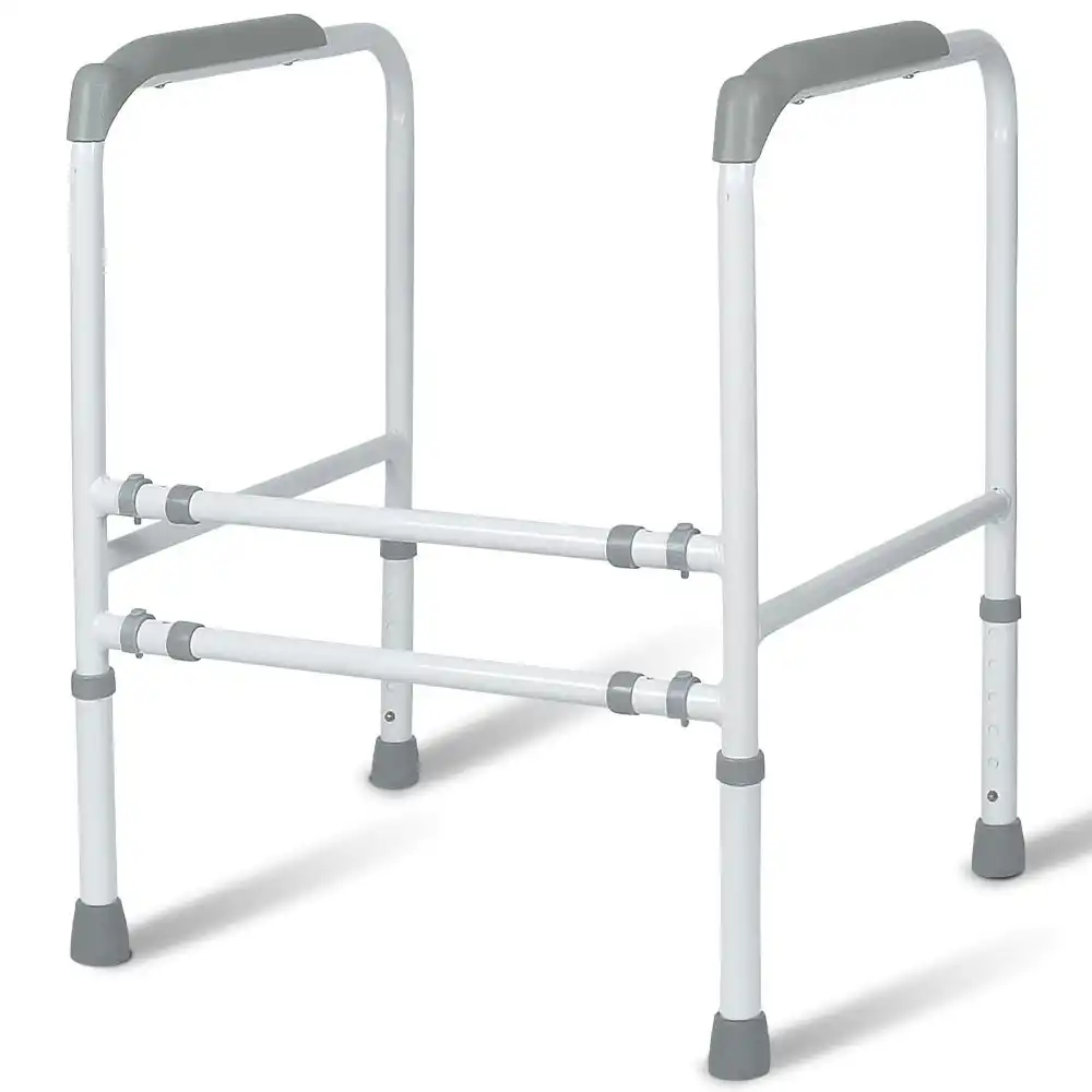 Equipmed Over Toilet Support Frame Safety Grab Aid Rail, 125kg Capacity, Adjustable Height and Width