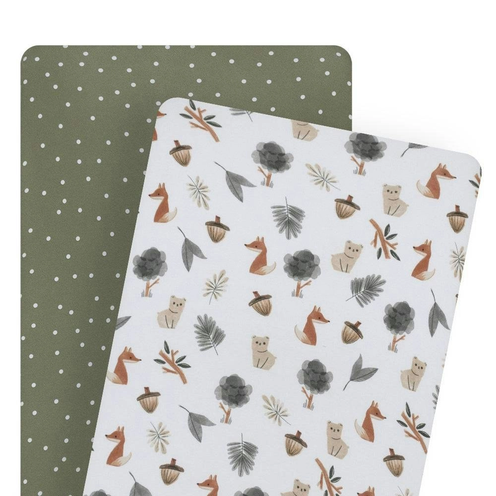 Living Textile | 2PK Bedside Sleeper Fitted Sheets - Forest Retreat