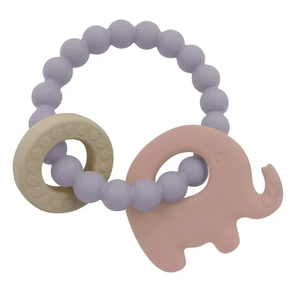 Playground by Living Textiles | Silicone Elephant Teether - Lilac