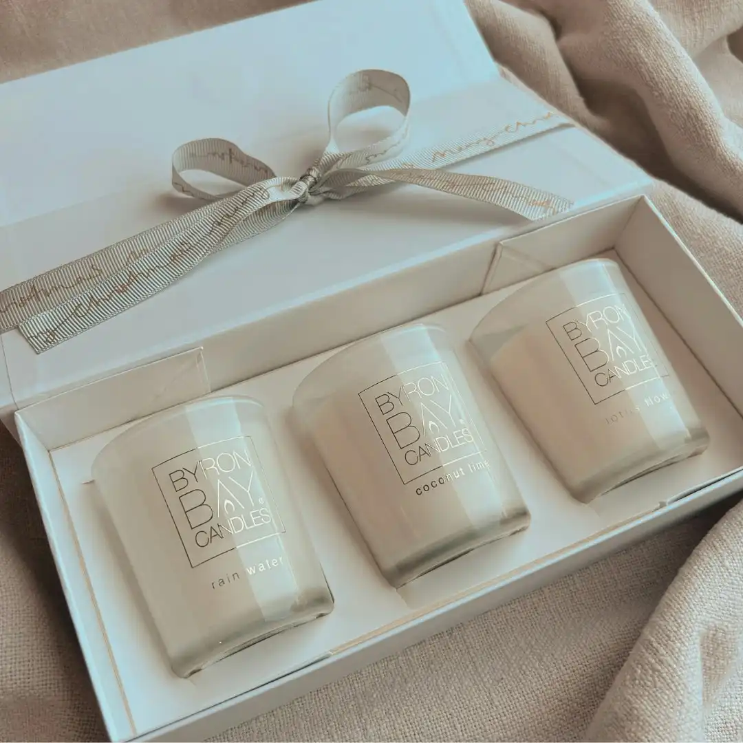 Byron Bay| Scented Candles Trio Gift Set - 3 x 18hr Candles