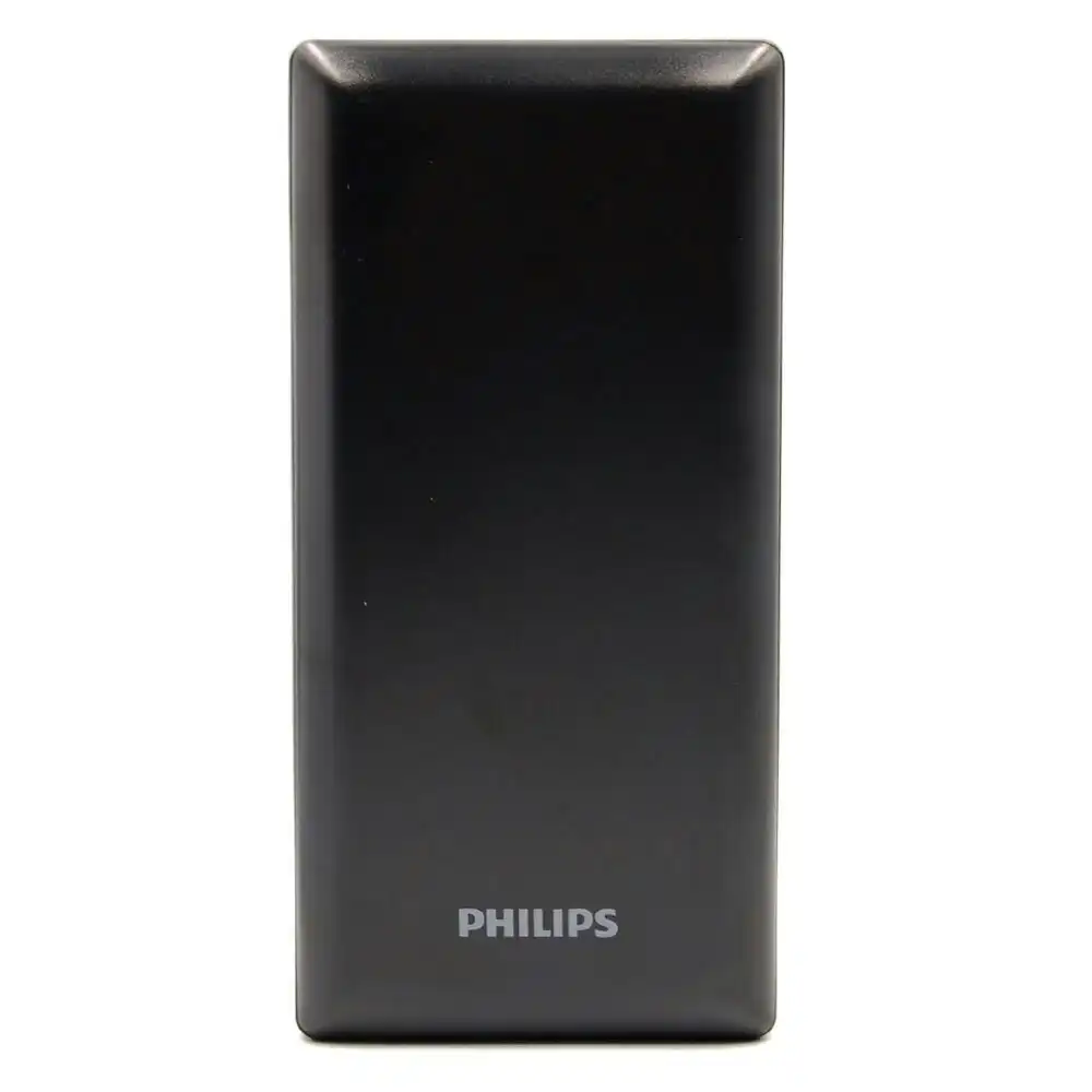 Philips Quick Charge 20000mAh Power Bank USB-A/USB-C Portable Battery Pack Black