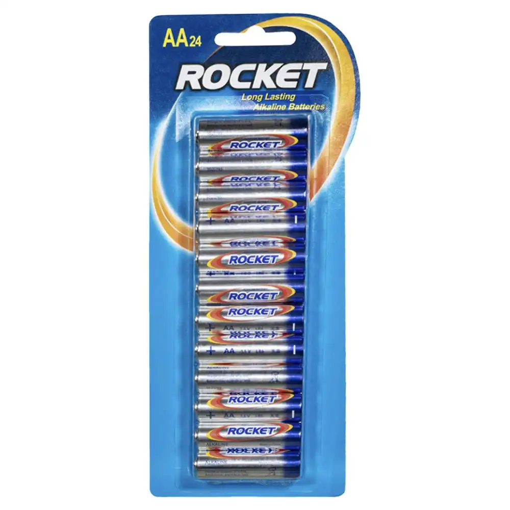 24pc Rocket AA 1.5V Multi-Purpose Long Lasting Alkaline Battery/Batteries