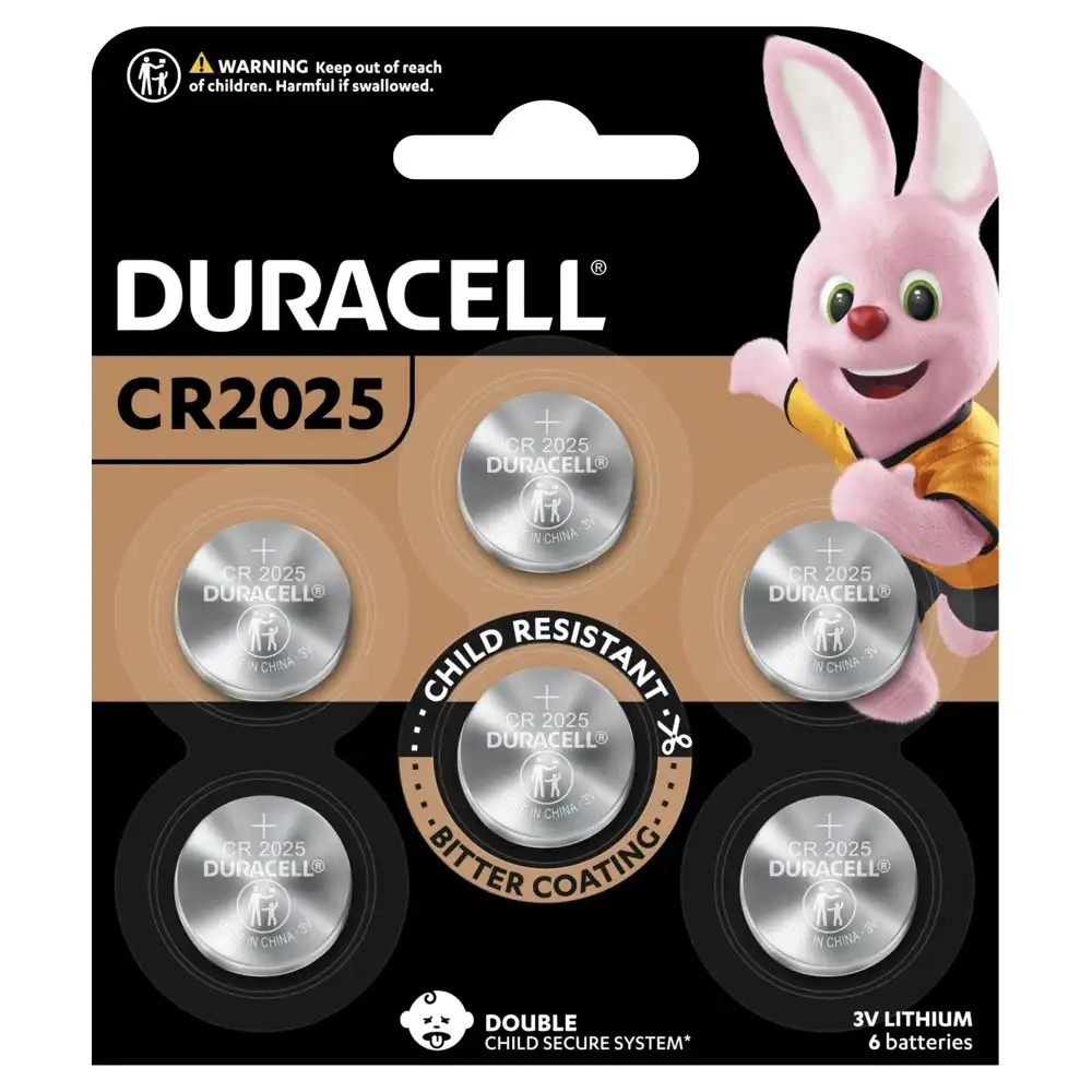 6pc Duracell Specialty 2025 3V Long Lasting Lithium Coin Button Batteries