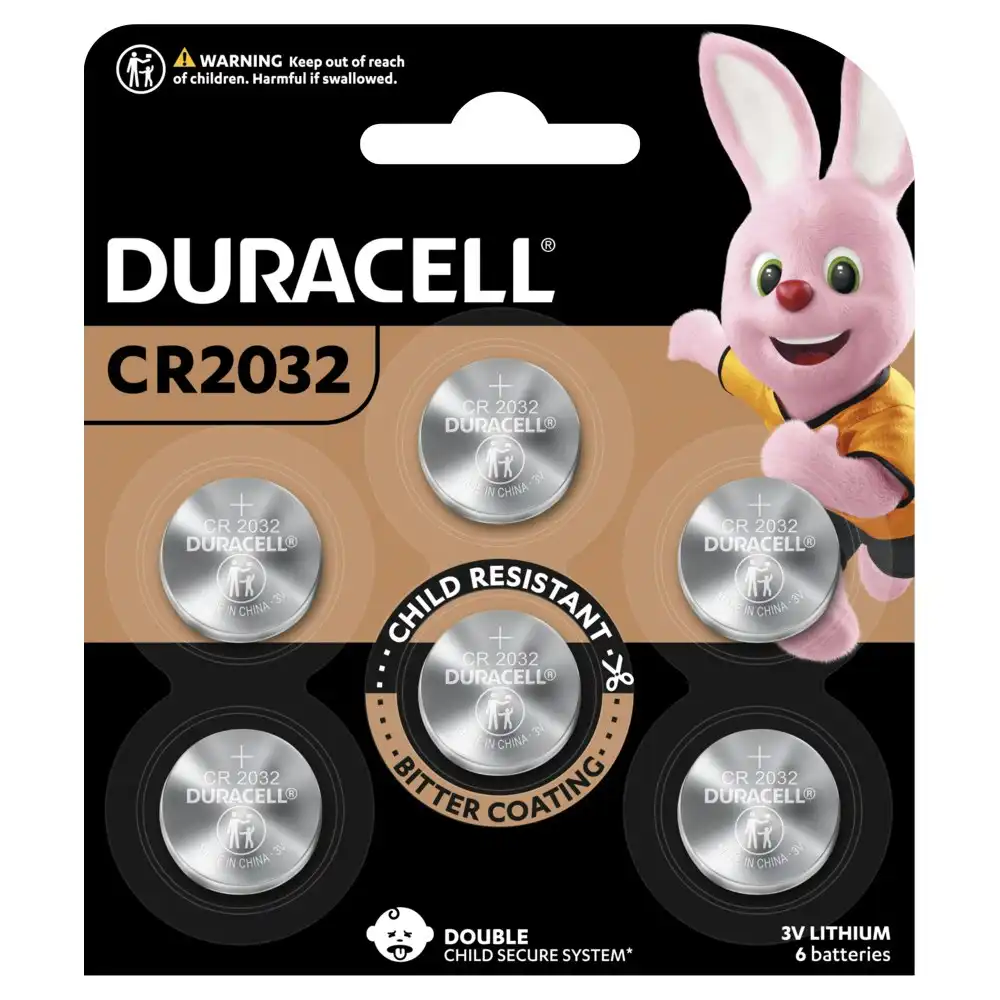 6pc Duracell Specialty 2032 3V Long Lasting Lithium Coin Button Batteries