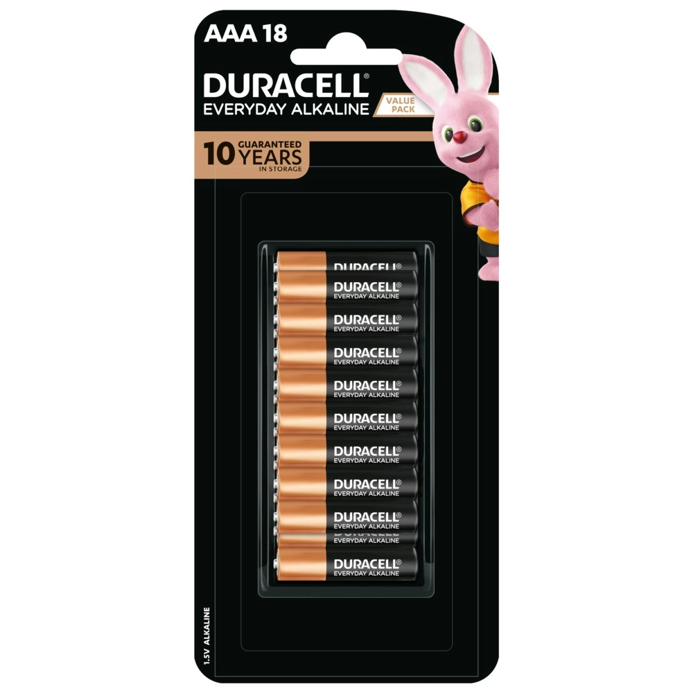 18pc Duracell Everyday AAA Size Alkaline Battery Single Use Batteries