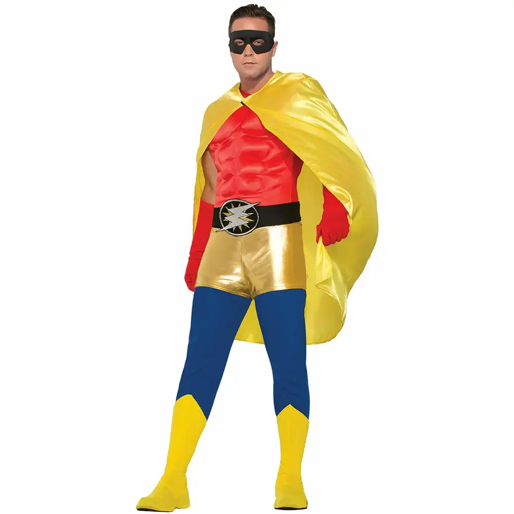 Forum Novelties Satin Superhero Cape Halloween Party Costume Unisex Adult Yellow