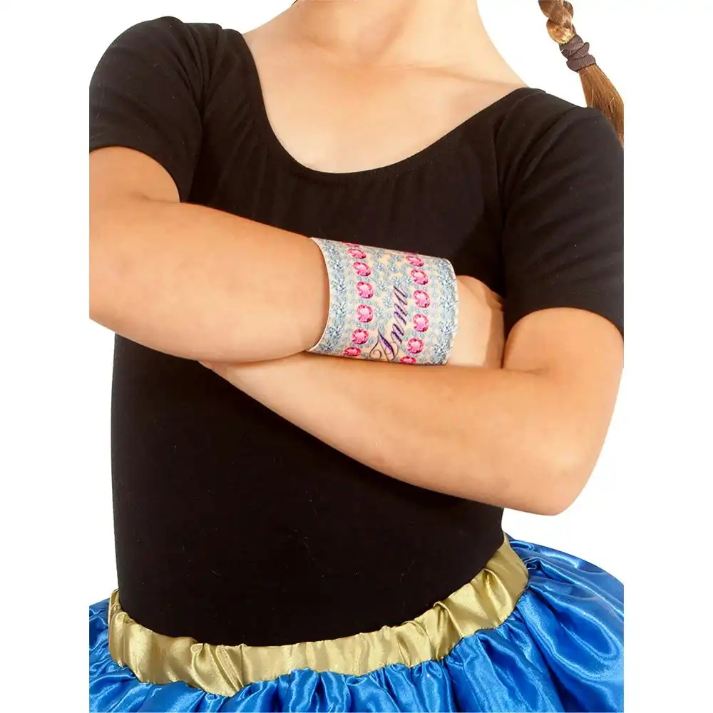 Disney Frozen Anna Fabric Wrist Band Kids/Children 3+ Glitter Arm Cuff Costume