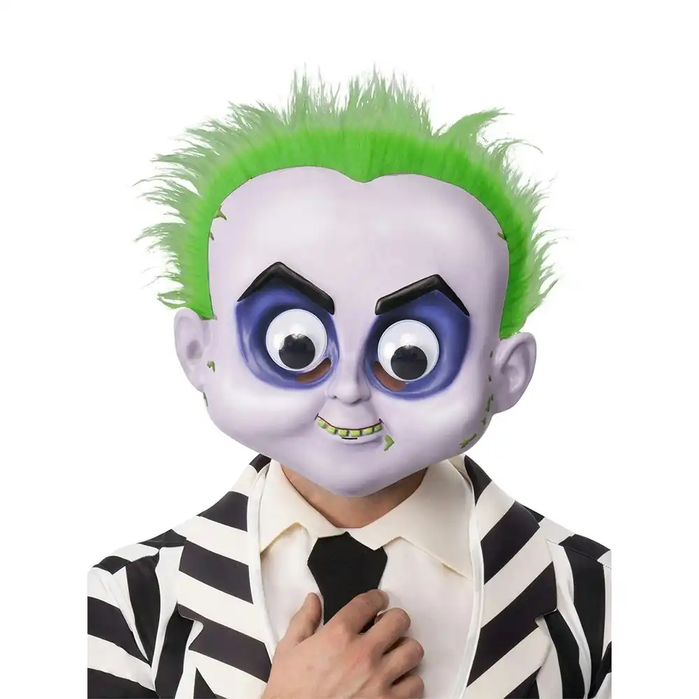 Warner Bros Beetlejuice Googly Eyes Mask Horror Halloween Party Mens Costume