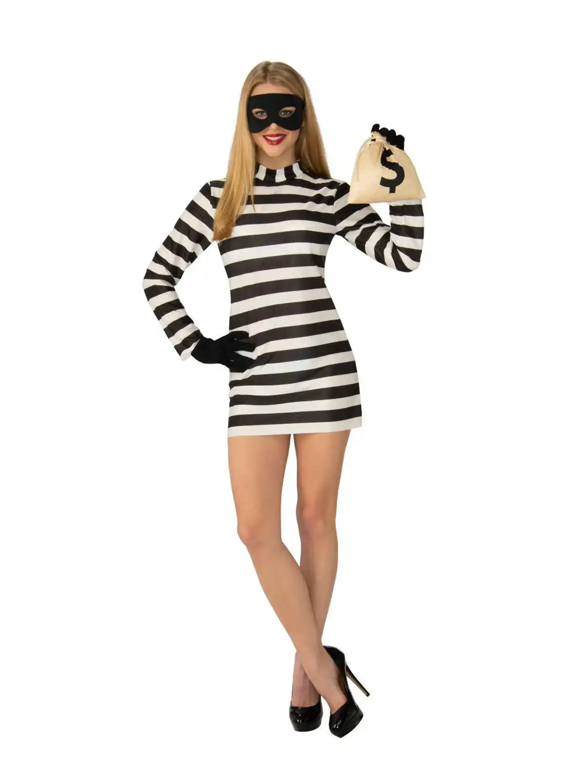 Rubies Burglar Missy Womens Sexy Thief Jail/Inmate Dress Up Costume Size M
