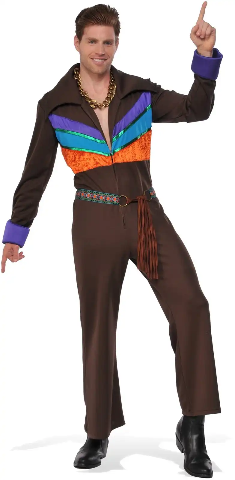 Rubies 70's/Seventies Retro Guy Hippie Fancy Dress Up Men's Costume Size STD