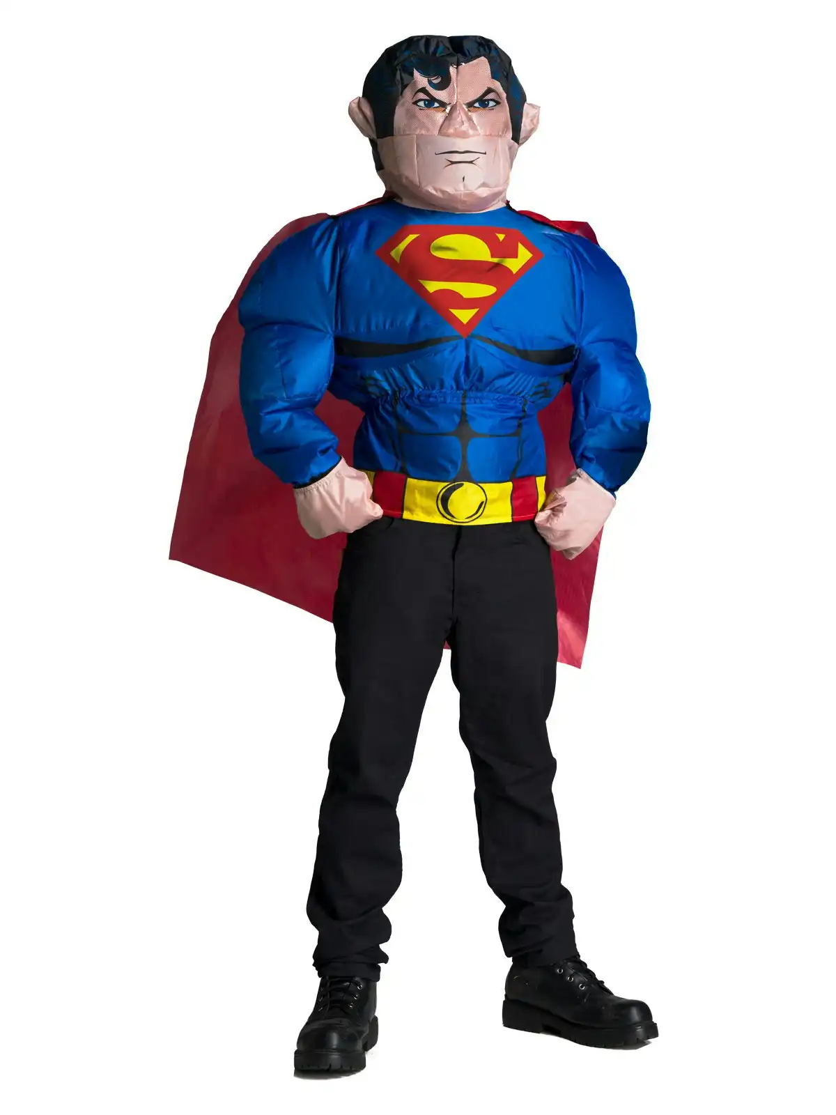 DC Comics Superman Inflatable Men's Dress Up Party Novelty Costume Top Size OSFM