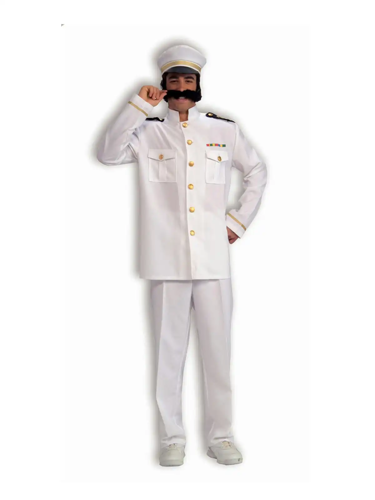 Forum Novelties Navy Captain Sailor White Adult Dress Up Costume Set Size STD