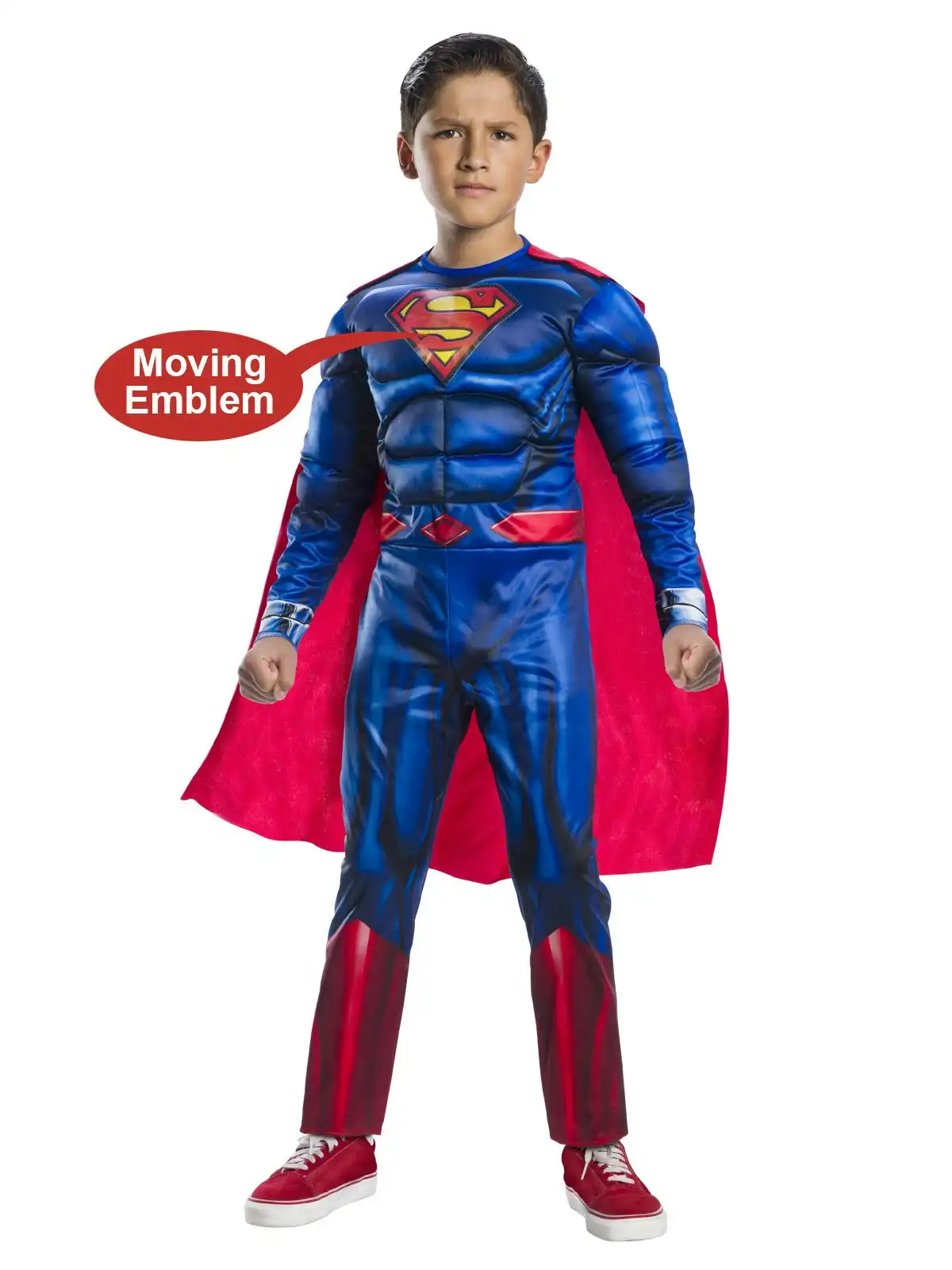 DC Comics Superman Deluxe Lenticular Dress Up Party Costume Kids/Boys Size 3-5