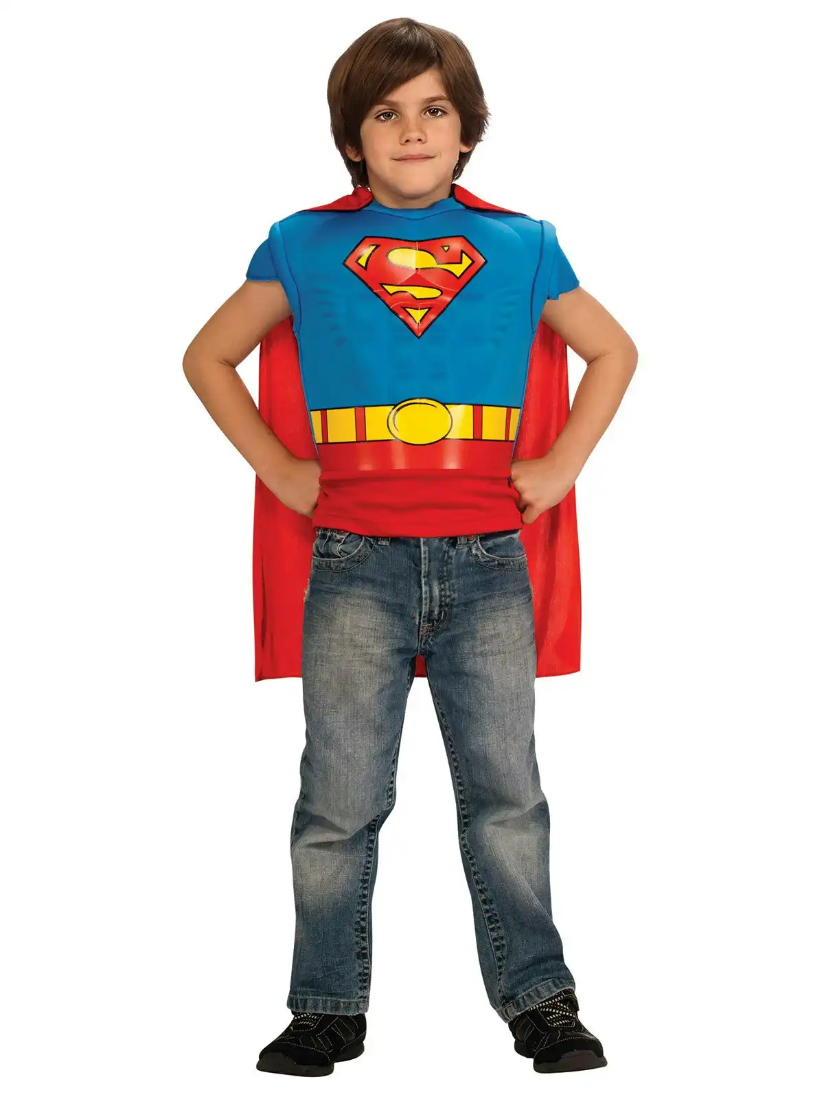 DC Comics Superman Eva Dress Up Party Costume Top Kids/Boys/Children Size 3-6