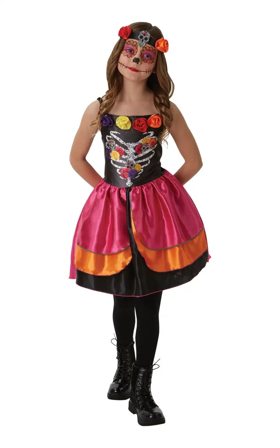 Rubies Sugar Skull Day Of The Dead Dress Up Halloween Party Costume Size 9-10y