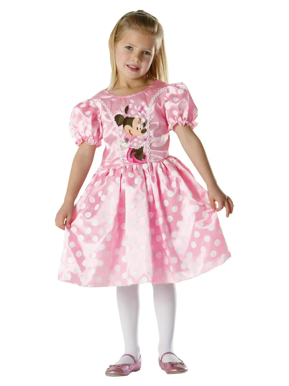 Disney Minnie Mouse Classic Pink Dress Up Halloween Party Kids Costume Size 3-5