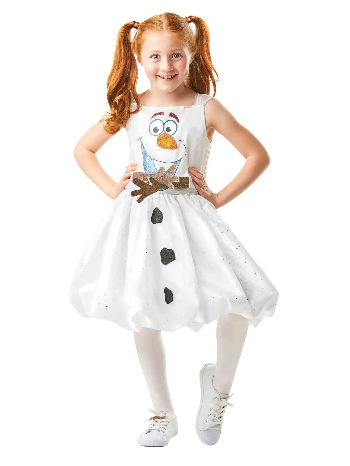 Disney Olaf Frozen 2 Tutu Dress Up Halloween Party Girls Costume White Size 4-6y