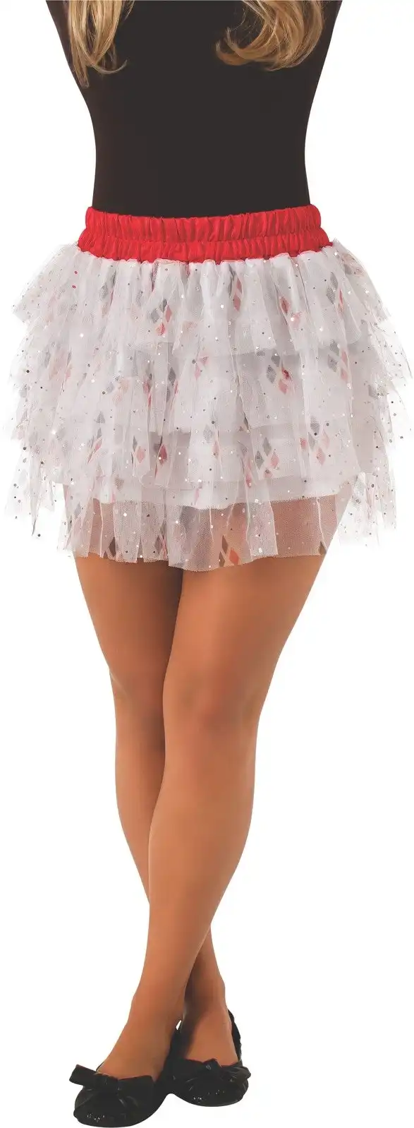 DC Comics Harley Quinn Skirt w/Sequin Teen/Girls Halloween Costume Size Standard