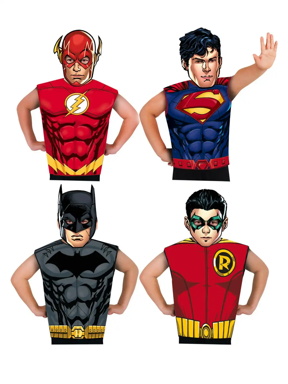 32pc Rubies DC Comics Character Boys Partytime Costume Asstorted Kids 3 To 6yrs