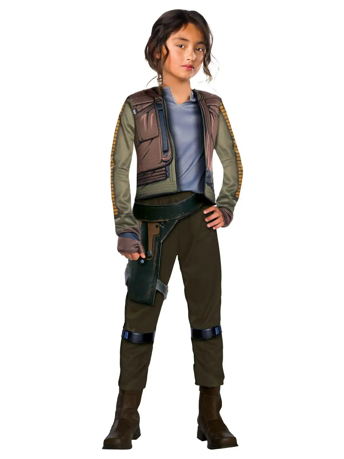 Star Wars Jyn Erso Rogue One Deluxe Kids/Girls Halloween Party Costume Size 6-8