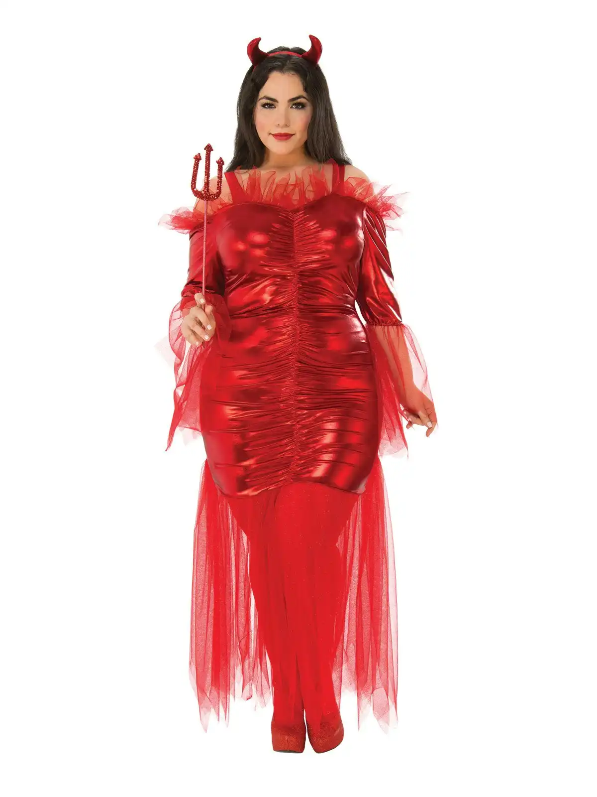 Rubies Red Devil Bride Demon/Evil Scary Women Dress Up Costume Size Plus