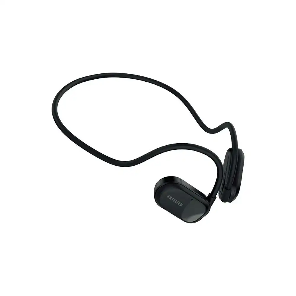 AIWA Open-Ear Sports Bluetooth Wireless USB-C Headphones w/Microphone - Black