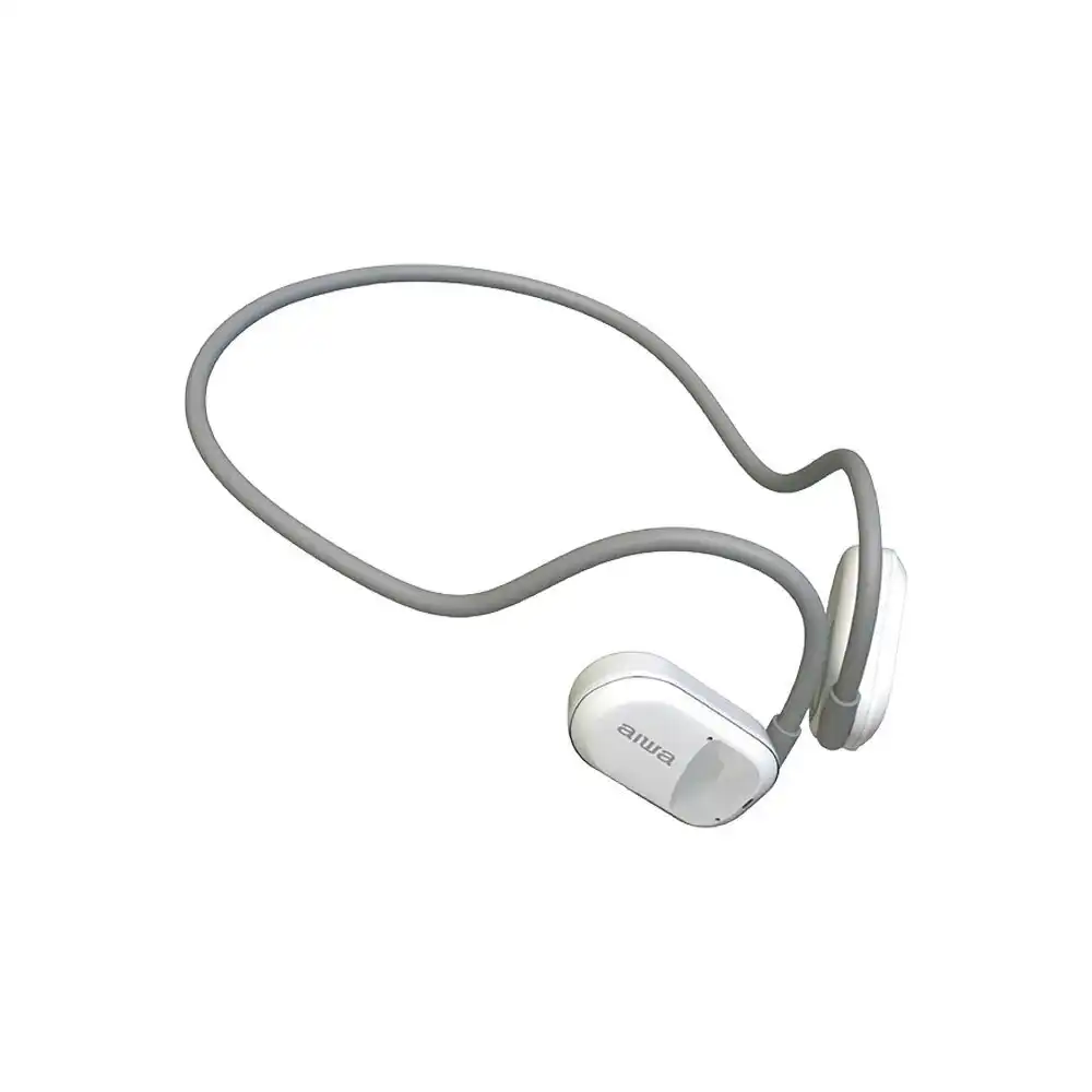 AIWA Open-Ear Sports Bluetooth Wireless USB-C Headphones w/Microphone - White