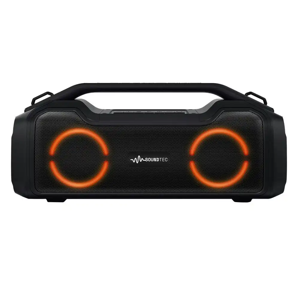 SoundTec 2.0 CH Boombox Portable Wireless Bluetooth Speaker w/ Powerbank Black