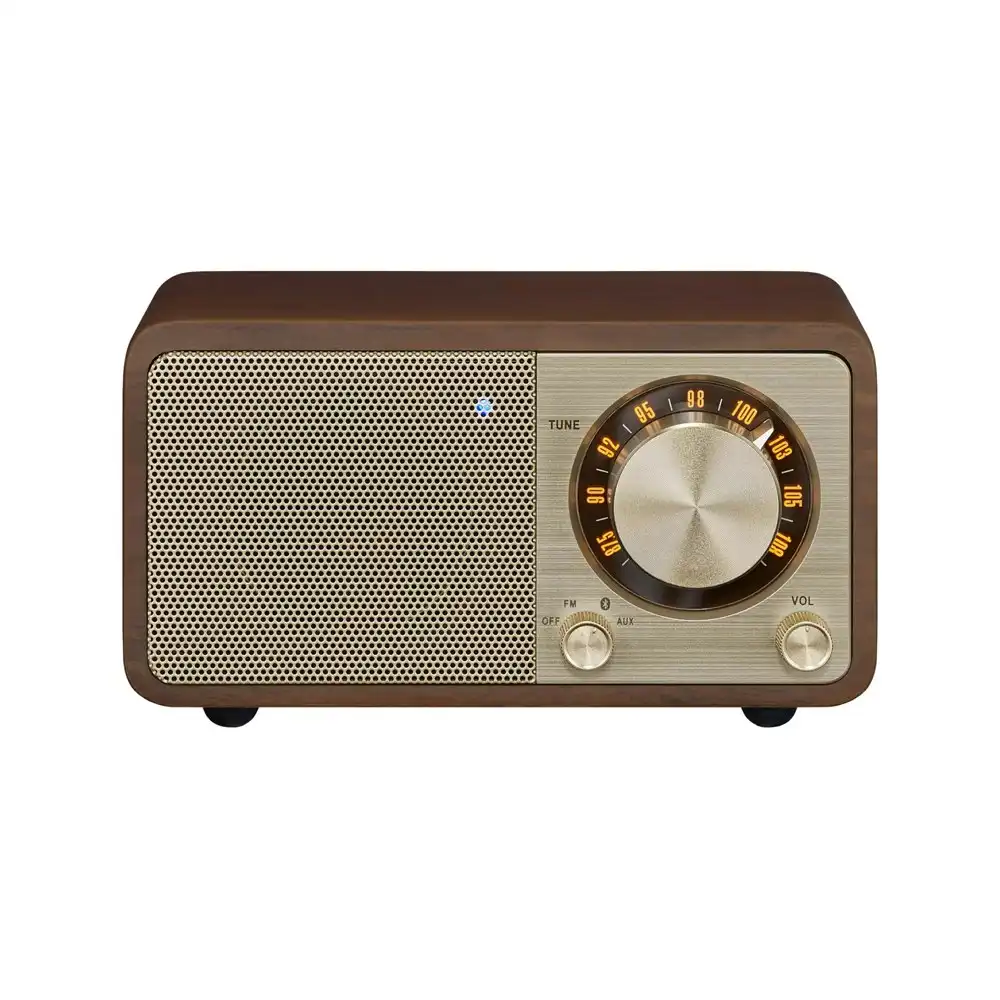 Sangean WR-7 FM/Bluetooth/Aux-In 12cm Wooden Cabinet Radio Portable Mini Stereo