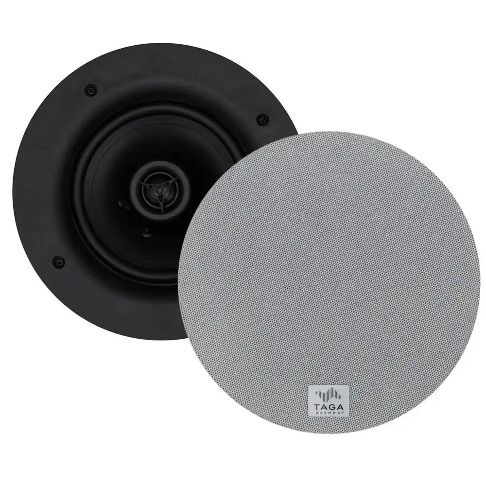 TAGA Harmony 5.25" 2 - Way In-Ceiling Mounted Audio Speakers Pair - White