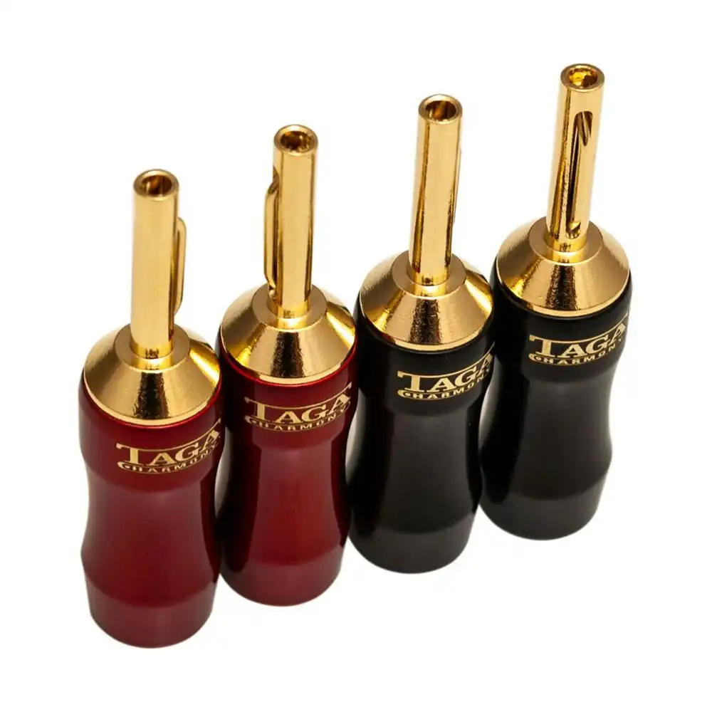 4pc TAGA Harmony Premium Quality Copper Red/Black Banana Plugs Accessory