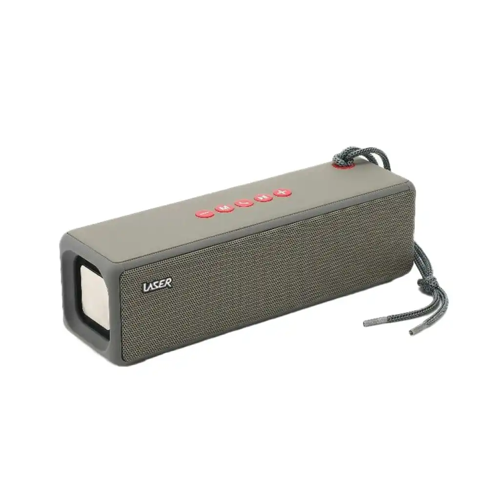 Laser TWS Portable Wireless Bluetooth Bar Speaker/FM Radio/Mic Audio/Music Grey
