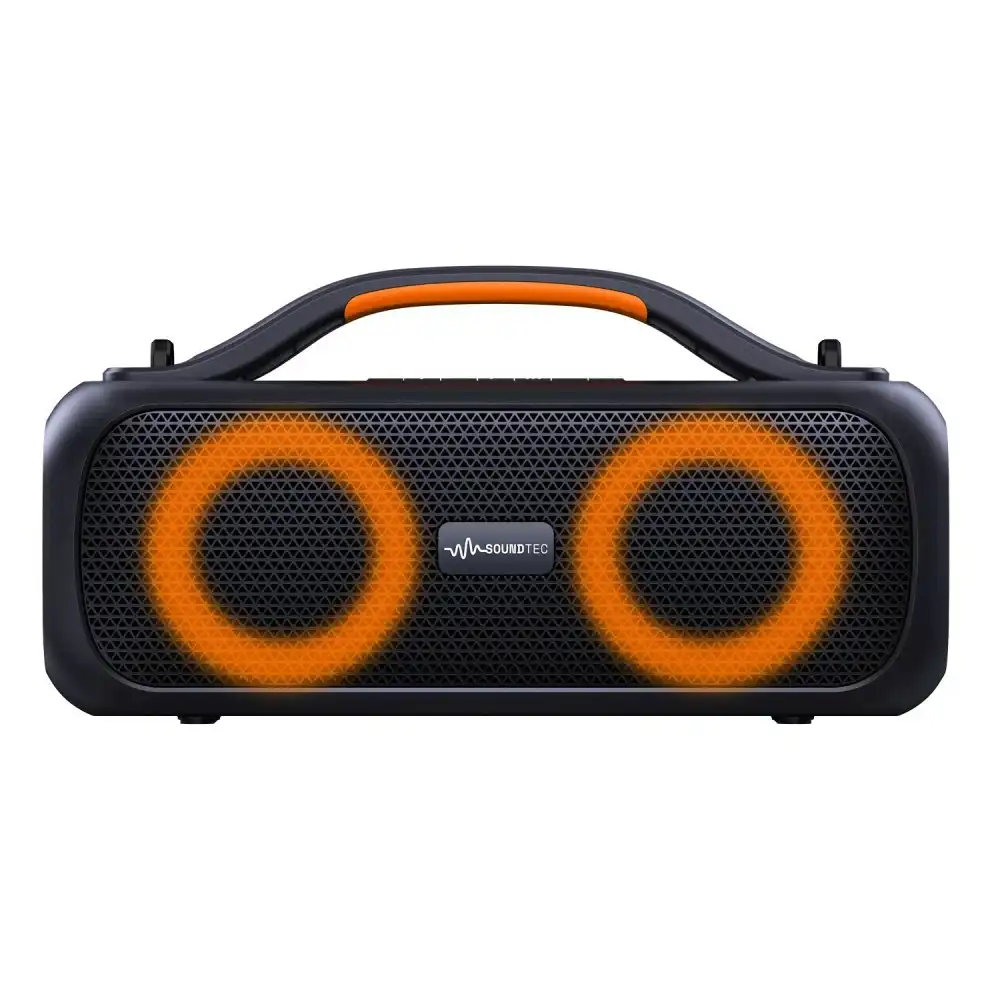 SoundTec 2.0 CH Mini Boombox Wireless Bluetooth Stereo Speaker Portable Black