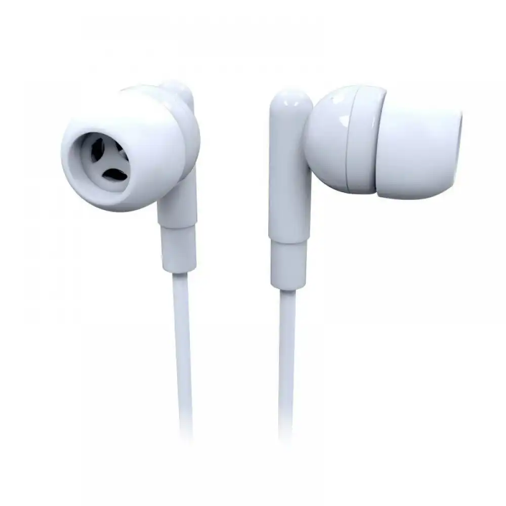 Laser Wired In-Ear Earbuds Earphones Headphones w/In-Line Mic 1.2m Elegant White