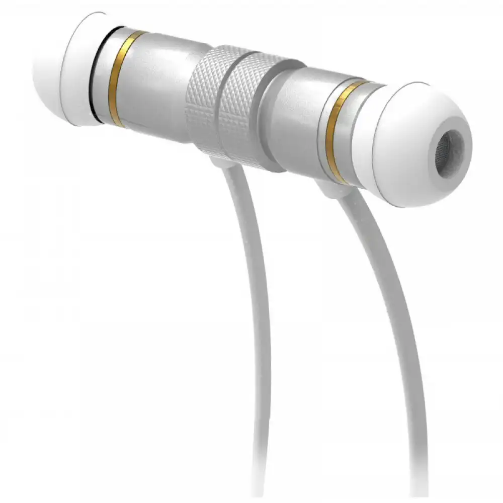 Laser Magnetic Wireless Bluetooth Sports In-Ear Earphones w/ In-Line Control WHT