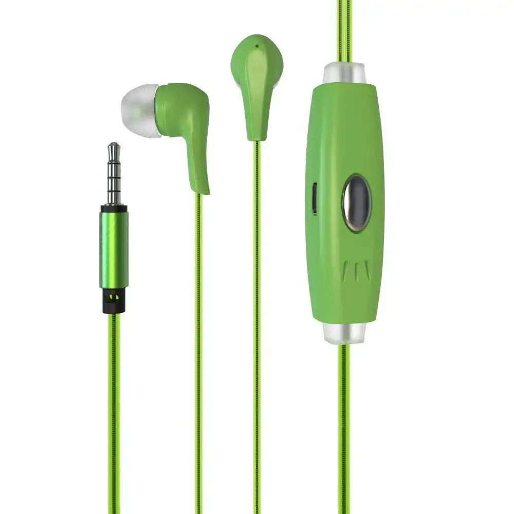 Laser Kids Glowing LED 3.5mm AUX Wired Earbuds In-Ear Earphones Headset 1m Green