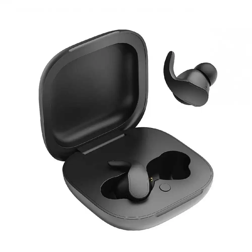 Laser Sport TWS LED Wireless Bluetooth Ear Hook Earbuds w/ Charging Case Black