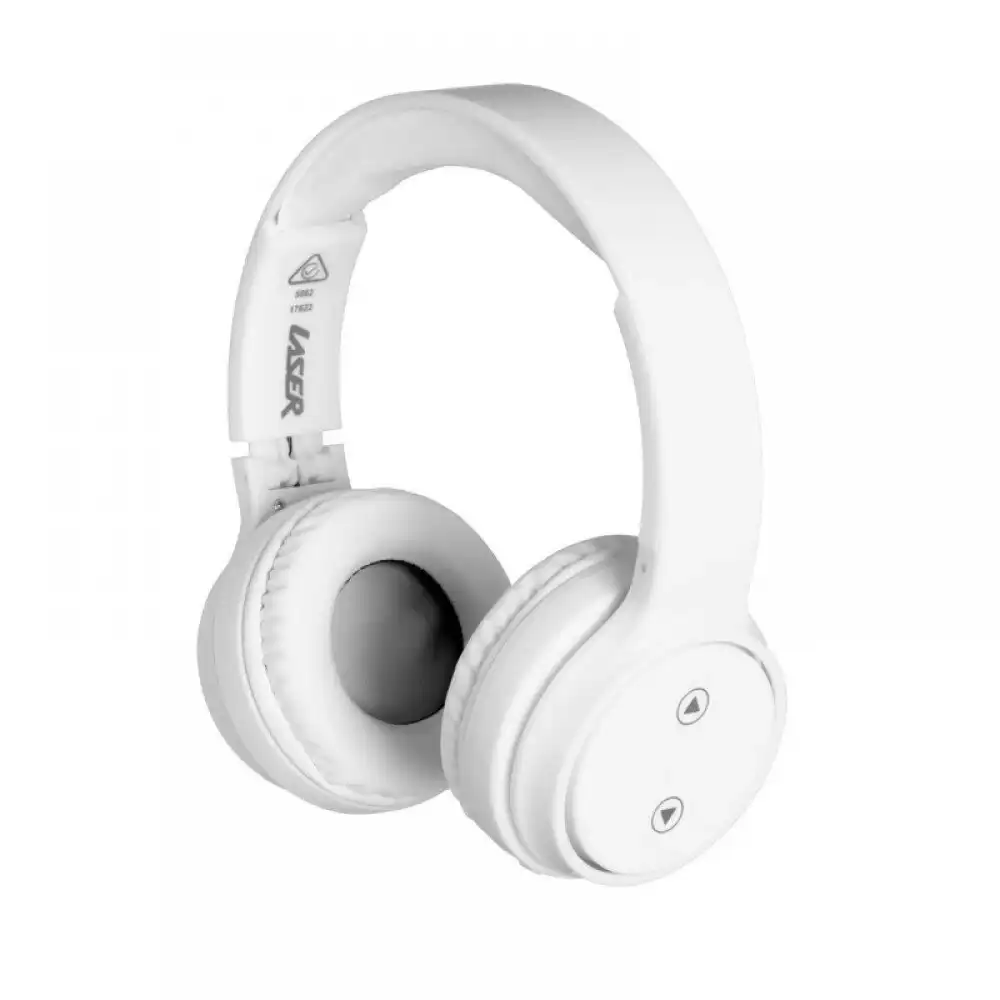 Laser Foldable Wireless Bluetooth Headphones Over-Ear Headset w/Mic Bright White